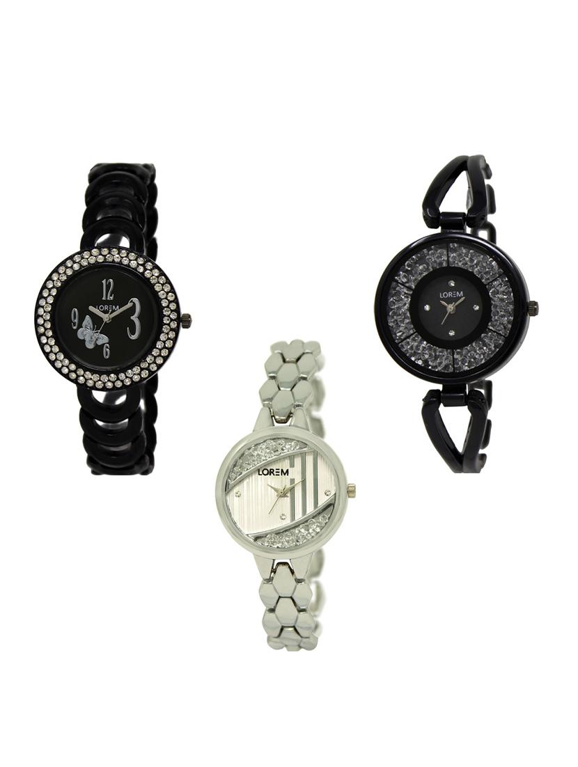 set of 3 round dial analog watch combo -(lk201-211-223) - 15548397 -  Zoom Image - 0