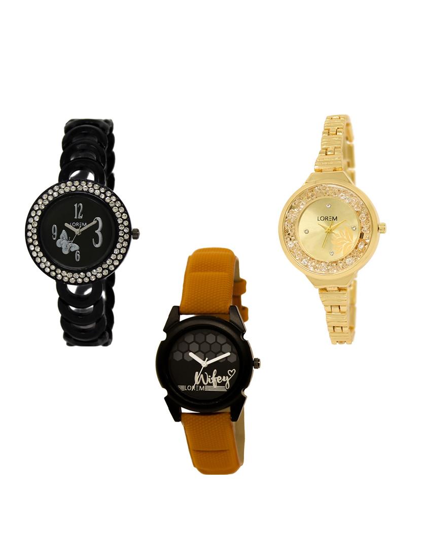 set of 3 round dial analog watch combo -(lk201-224-235) - 15548666 - Zoom Image - 0