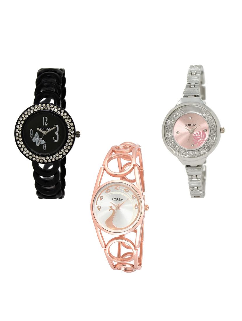 set of 3 round dial analog watch combo -(lk201-226-232) - 15548692 - Zoom Image - 0