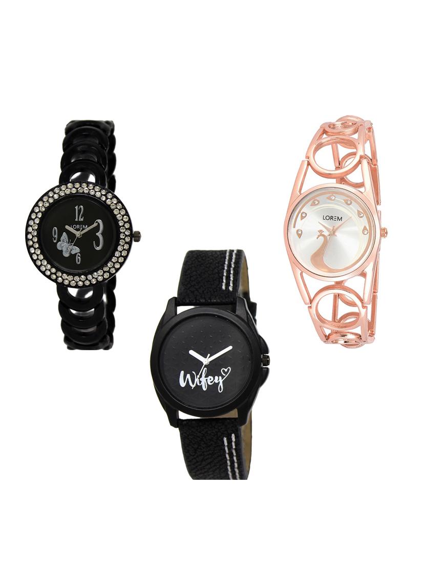 set of 3 round dial analog watch combo -(lk201-232-234) - 15548749 - Zoom Image - 0