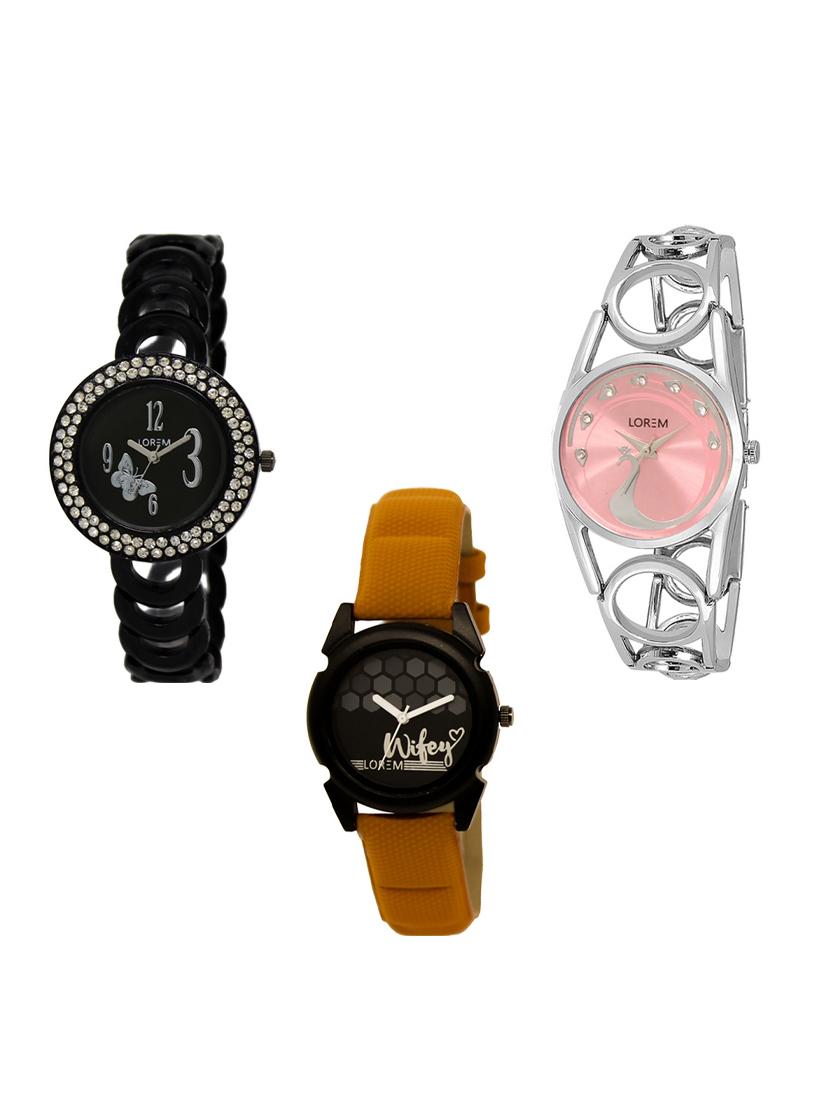 set of 3 round dial analog watch combo -(lk201-233-235) - 15548758 - Zoom Image - 0