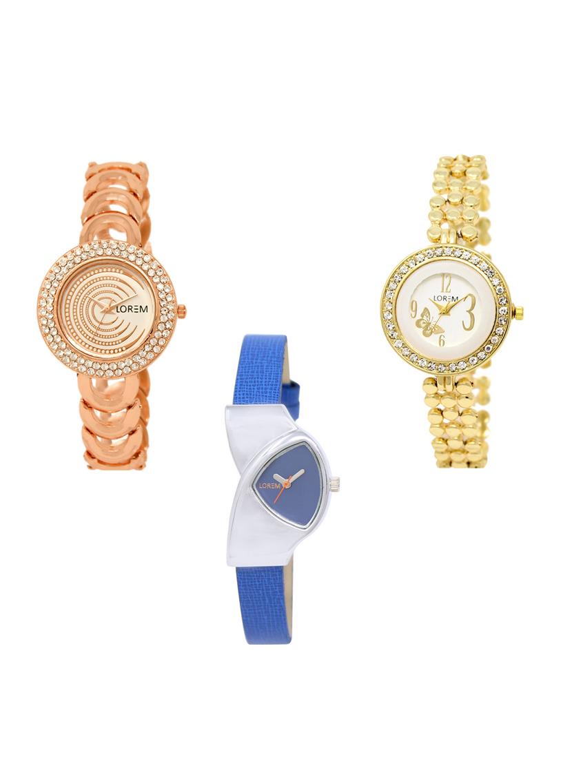 set of 3 round dial analog watch combo -(lk202-203-208) - 15548796 - Zoom Image - 0