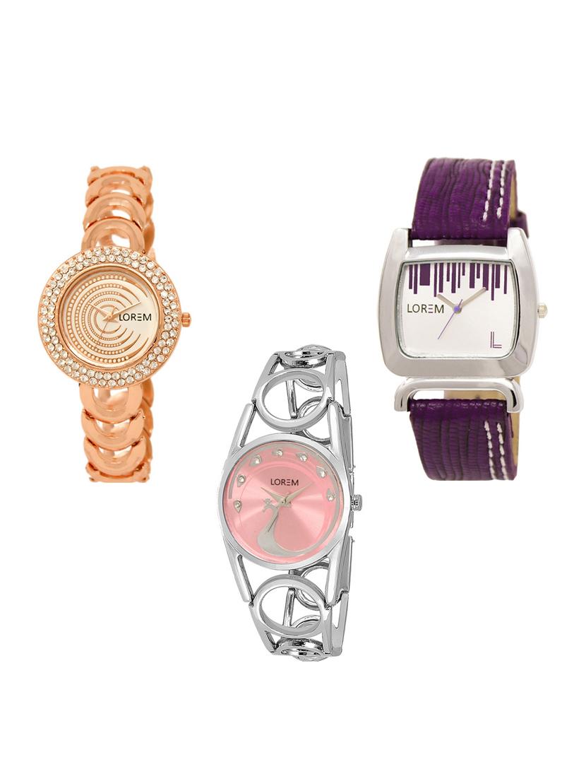 set of 3 round dial analog watch combo -(lk202-207-233) - 15548948 - Zoom Image - 0