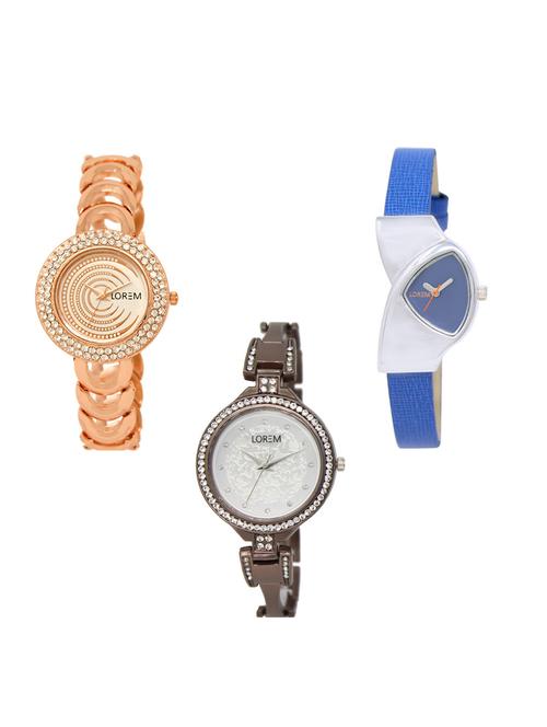 set of 3 round dial analog watch combo -(lk202-208-236) - 15548981 -  Standard Image - 0