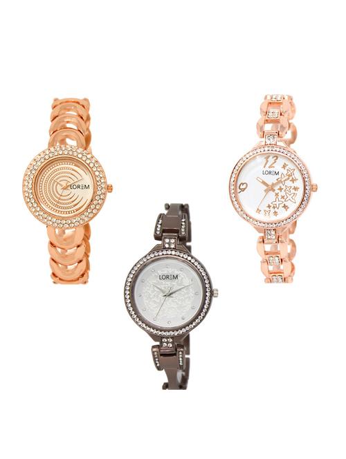 set of 3 round dial analog watch combo -(lk202-210-236) - 15549030 -  Standard Image - 0