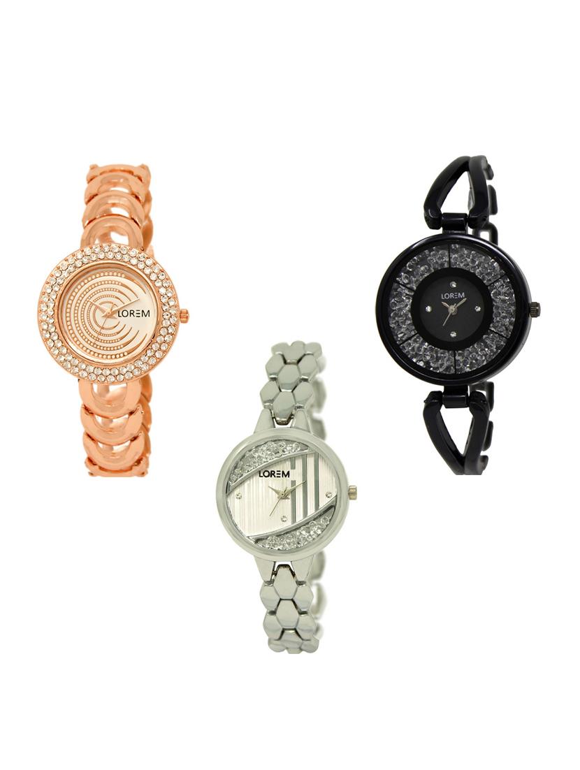 set of 3 round dial analog watch combo -(lk202-211-223) - 15549043 -  Zoom Image - 0