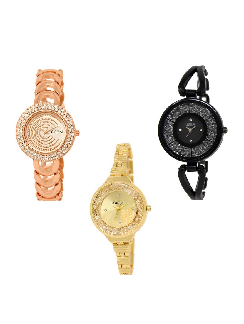 set of 3 round dial analog watch combo -(lk202-211-224) - 15549044 - Zoom Image - 0