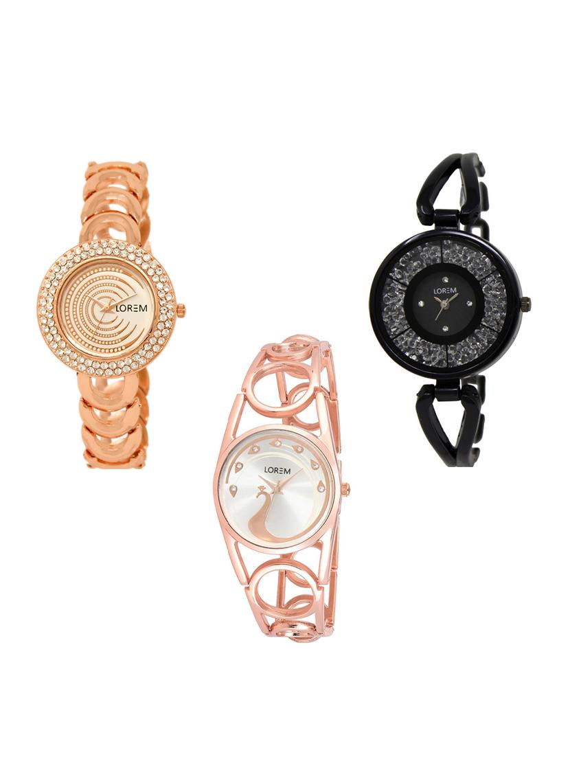 set of 3 round dial analog watch combo -(lk202-211-232) - 15549051 - Zoom Image - 0