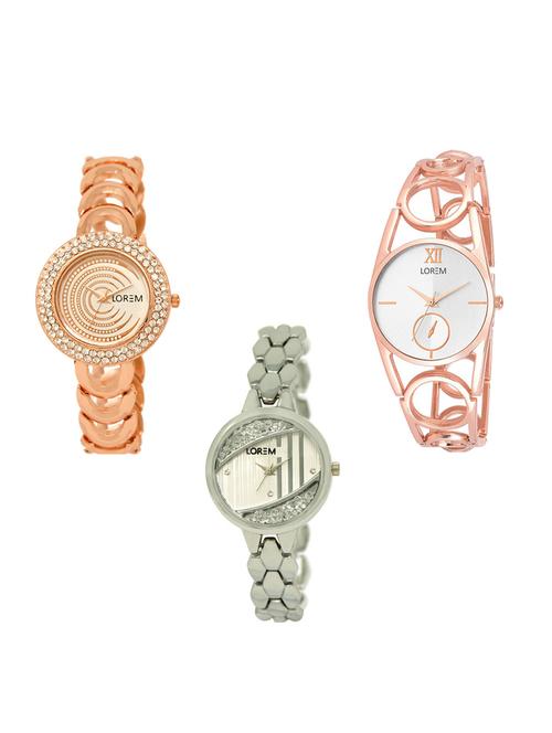 set of 3 round dial analog watch combo -(lk202-213-223) - 15549086 -  Standard Image - 0