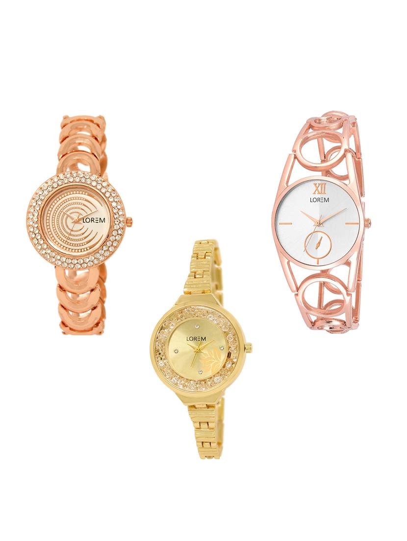 set of 3 round dial analog watch combo -(lk202-213-224) - 15549087 - Zoom Image - 0