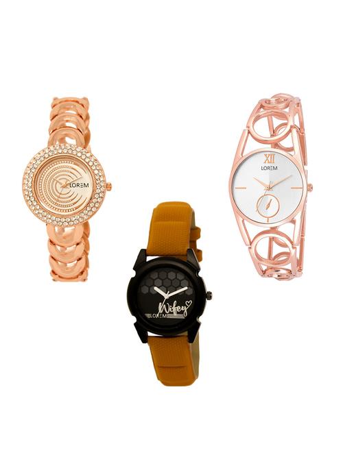 set of 3 round dial analog watch combo -(lk202-213-235) - 15549094 -  Standard Image - 0