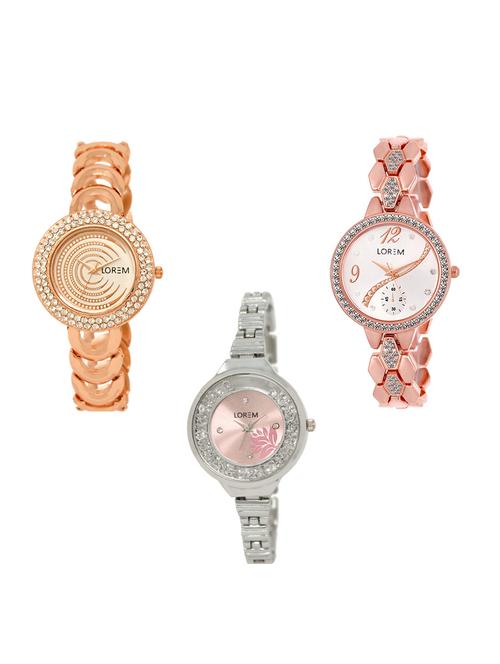 set of 3 round dial analog watch combo -(lk202-215-226) - 15549105 -  Standard Image - 0