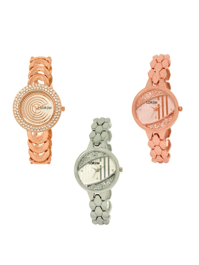 set of 3 round dial analog watch combo -(lk202-222-223) - 15549220 -  Zoom Image - 0