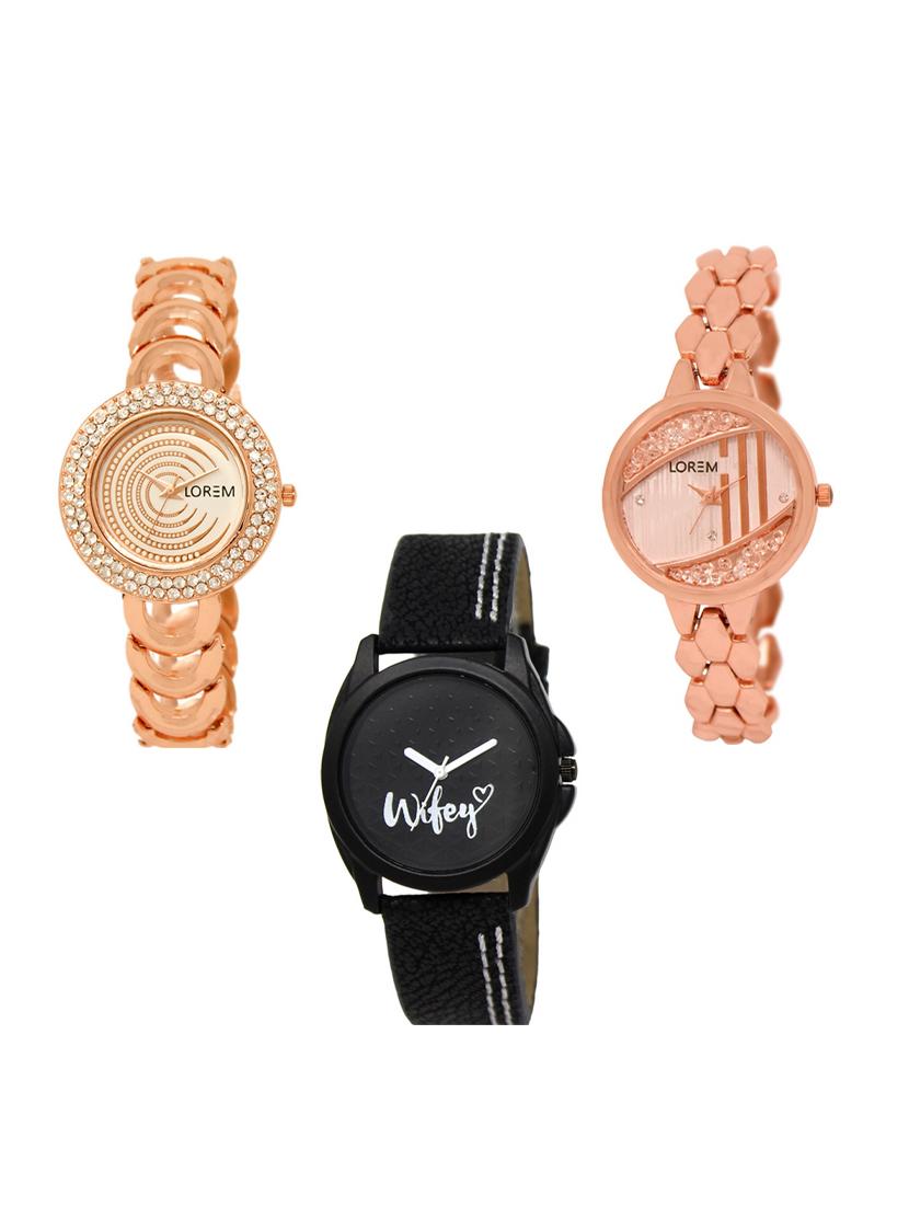 set of 3 round dial analog watch combo -(lk202-222-234) - 15549227 - Zoom Image - 0