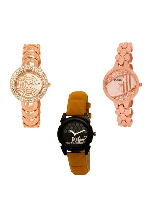 set of 3 round dial analog watch combo -(lk202-222-235) - 15549228 - Standard Image - 0