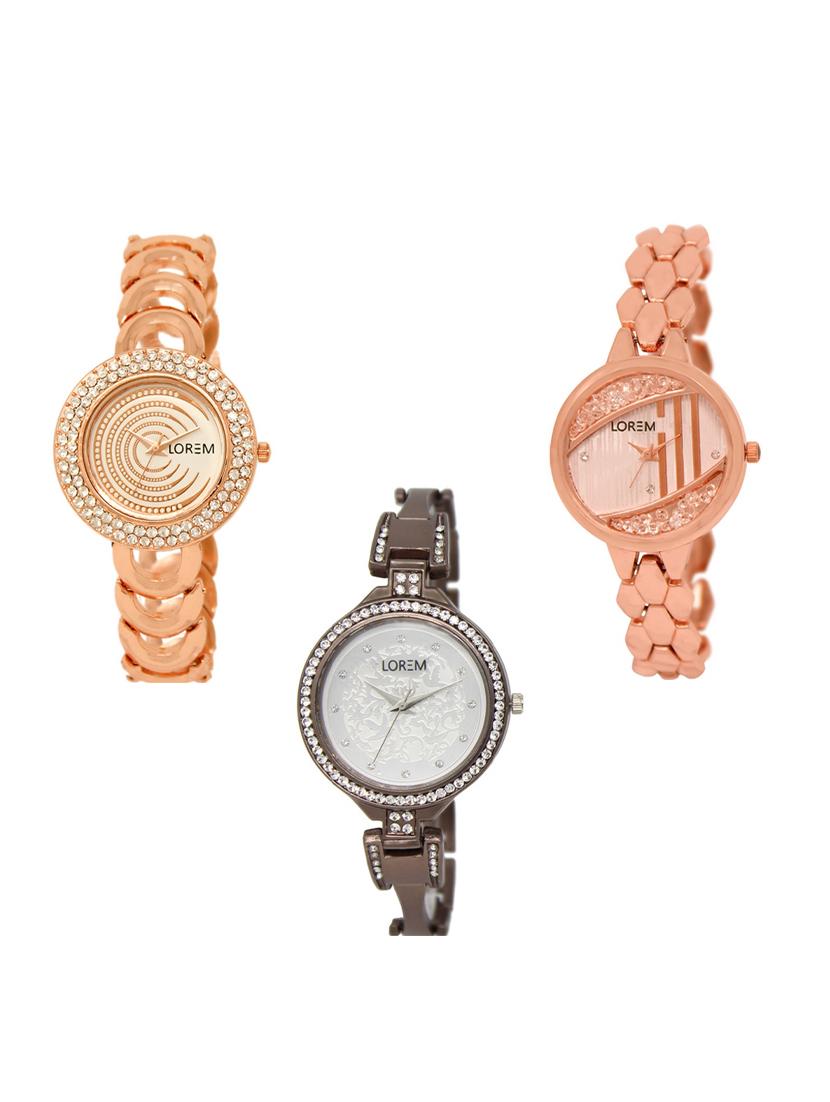 set of 3 round dial analog watch combo -(lk202-222-236) - 15549229 -  Zoom Image - 0
