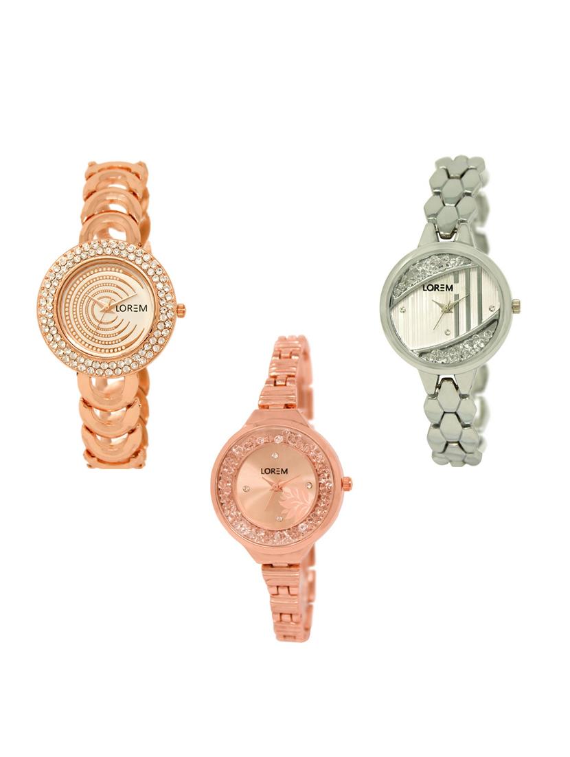 set of 3 round dial analog watch combo -(lk202-223-225) - 15549235 -  Zoom Image - 0