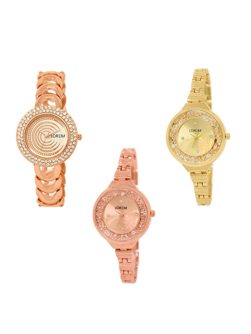 set of 3 round dial analog watch combo -(lk202-224-225) - 15549247 - Zoom Image - 0