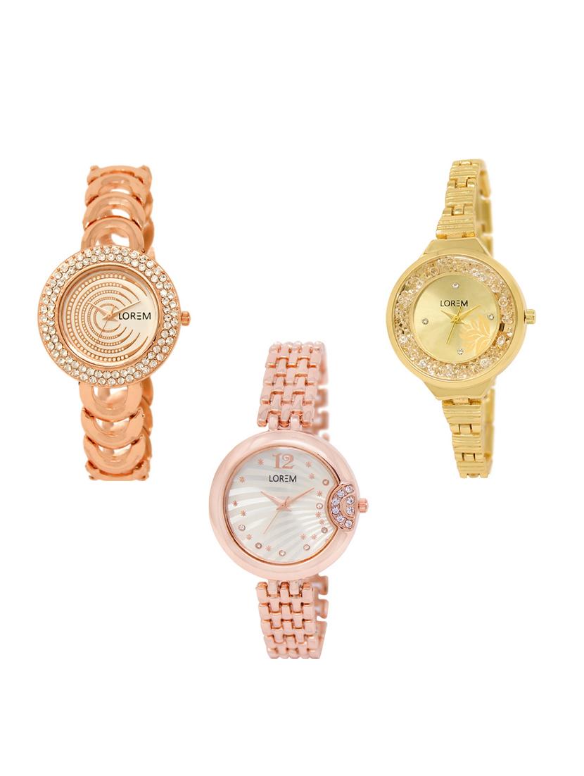 set of 3 round dial analog watch combo -(lk202-224-228) - 15549250 -  Zoom Image - 0