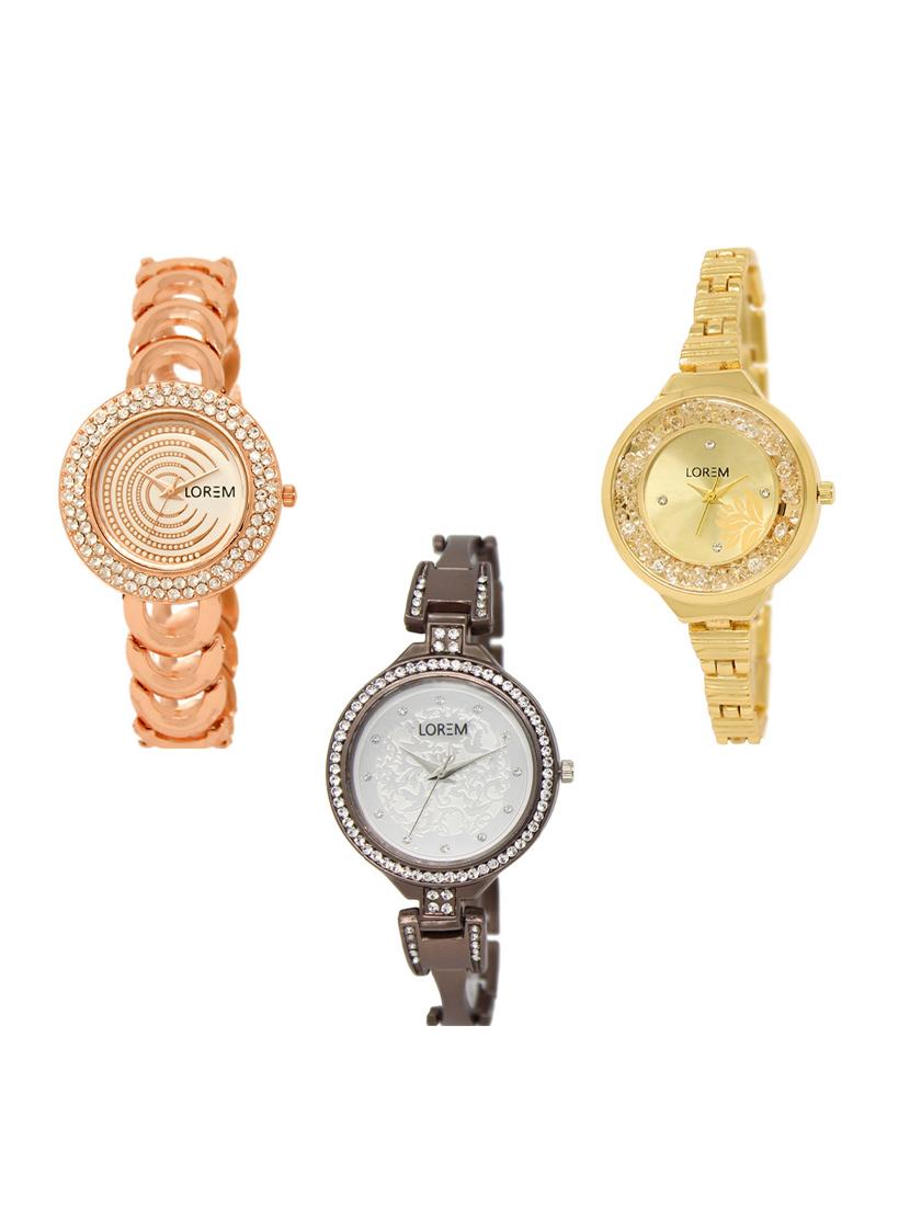 set of 3 round dial analog watch combo -(lk202-224-236) - 15549257 - Zoom Image - 0