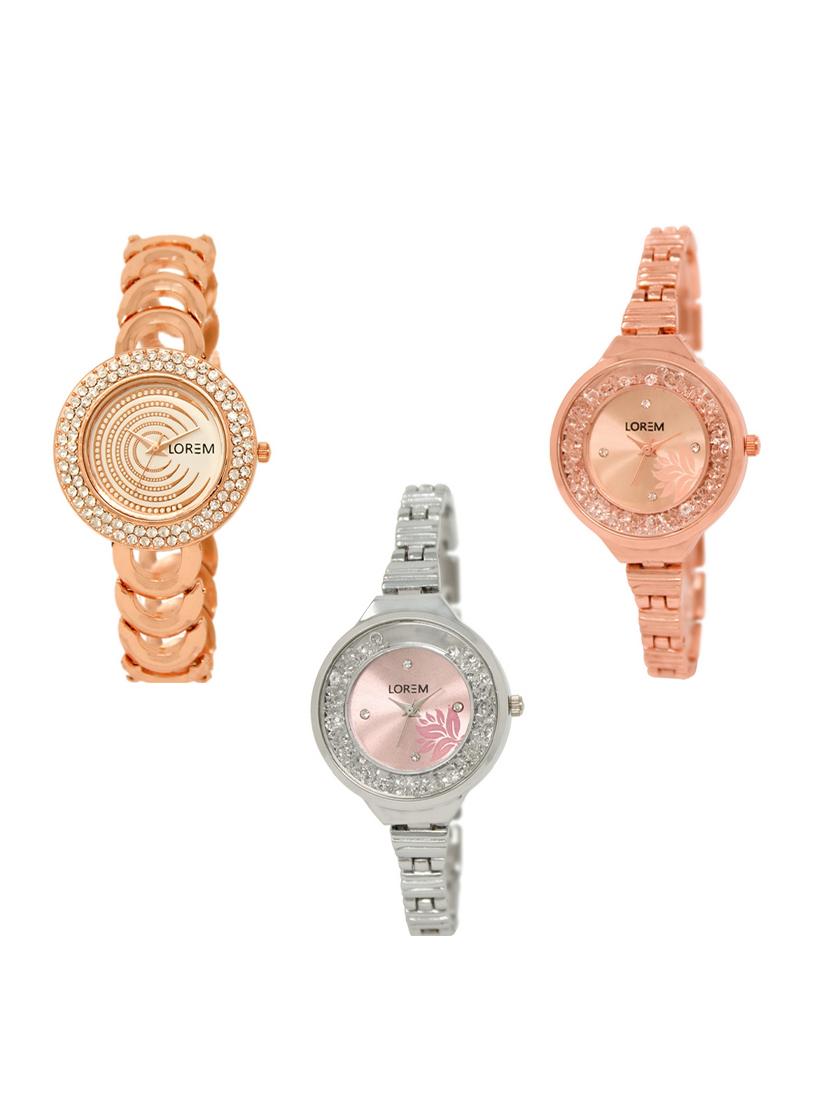 set of 3 round dial analog watch combo -(lk202-225-226) - 15549262 -  Zoom Image - 0