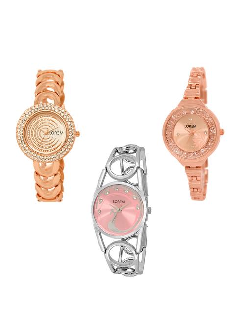 set of 3 round dial analog watch combo -(lk202-225-233) - 15549266 -  Standard Image - 0