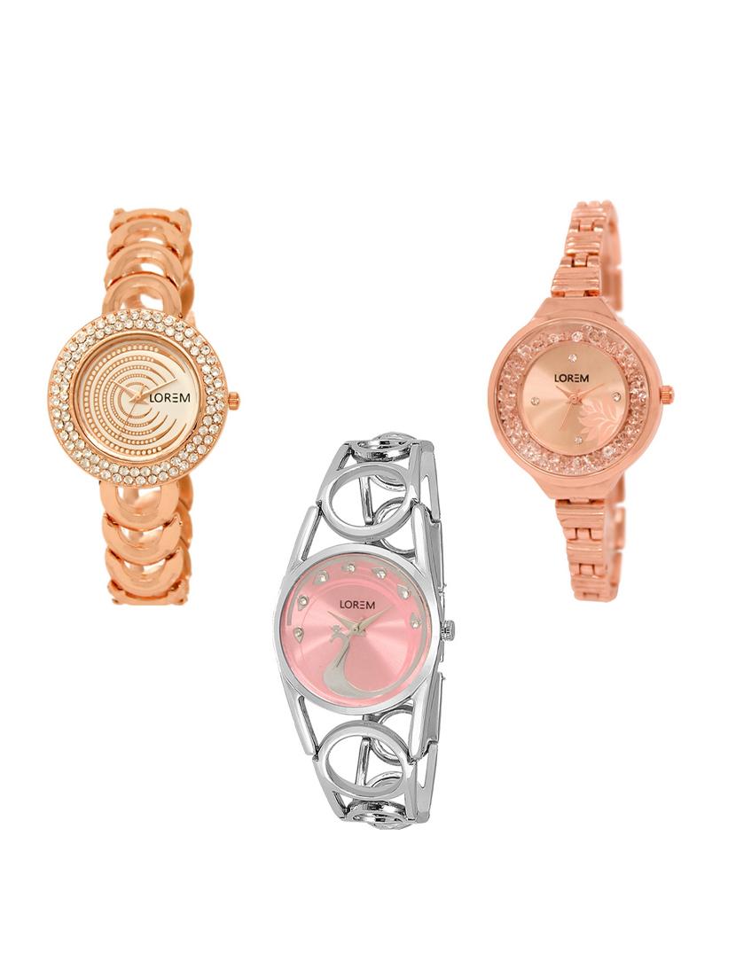 set of 3 round dial analog watch combo -(lk202-225-233) - 15549266 -  Zoom Image - 0