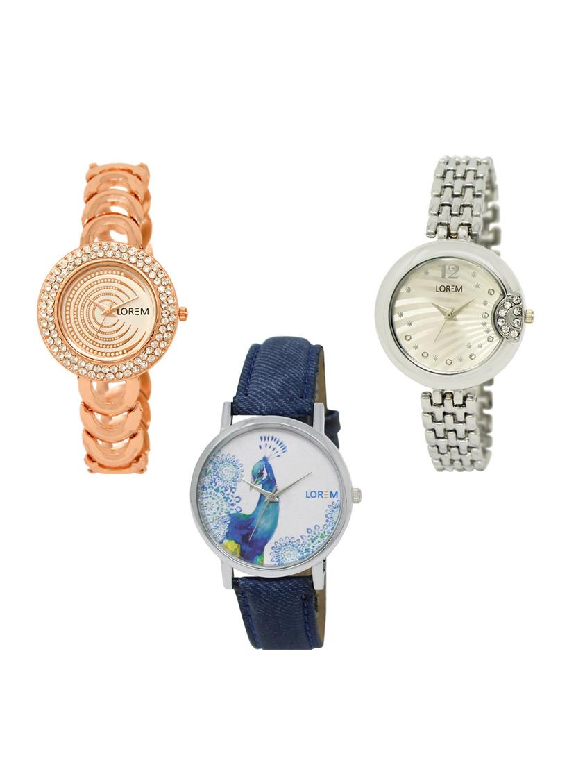 set of 3 round dial analog watch combo -(lk202-227-241) - 15549295 - Zoom Image - 0