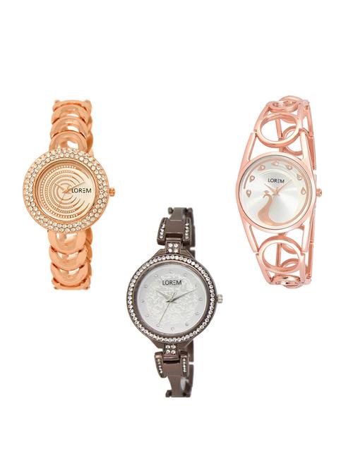 set of 3 round dial analog watch combo -(lk202-232-236) - 15549330 - Standard Image - 0