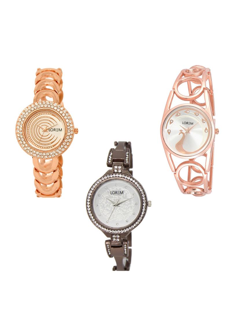 set of 3 round dial analog watch combo -(lk202-232-236) - 15549330 - Zoom Image - 0