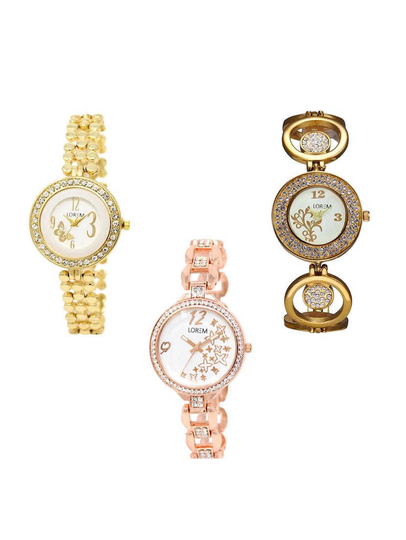 set of 3 round dial analog watch combo -(lk203-204-210) - 15549374 - Zoom Image - 0