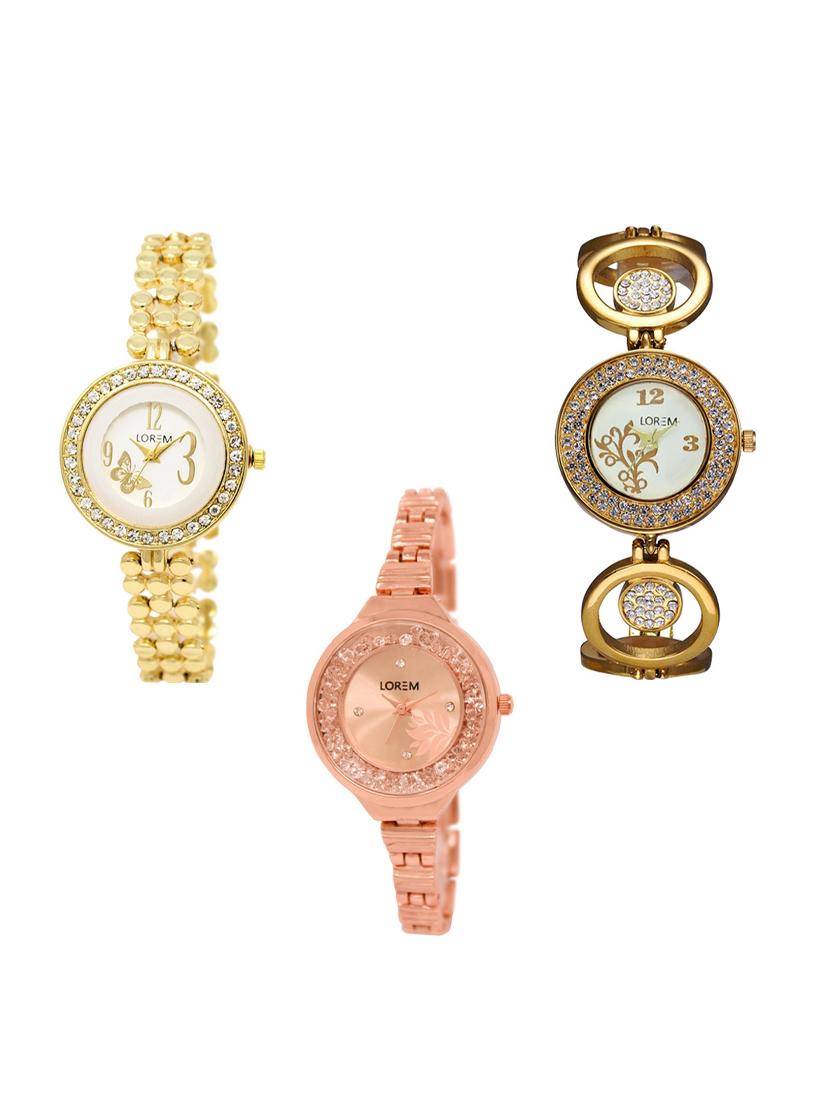 set of 3 round dial analog watch combo -(lk203-204-225) - 15549388 -  Zoom Image - 0