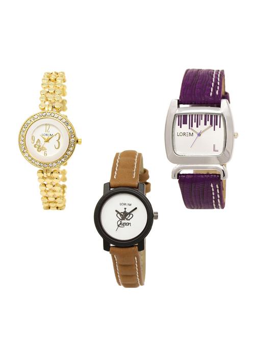 set of 3 round dial analog watch combo -(lk203-207-209) - 15549472 -  Standard Image - 0