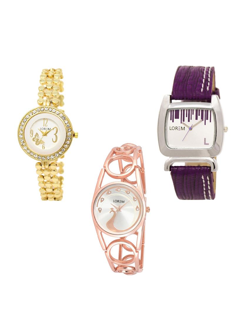 set of 3 round dial analog watch combo -(lk203-207-232) - 15549493 -  Zoom Image - 0