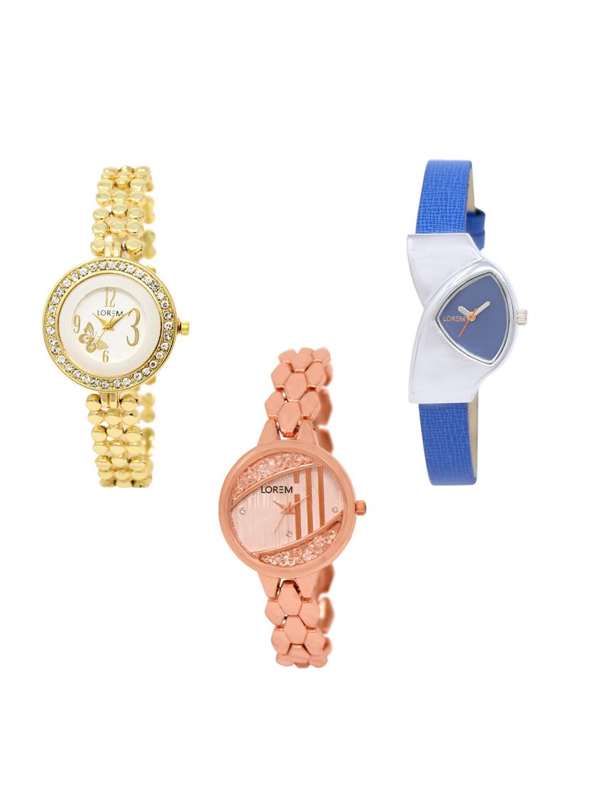 set of 3 round dial analog watch combo -(lk203-208-222) - 15549515 -  Zoom Image - 0