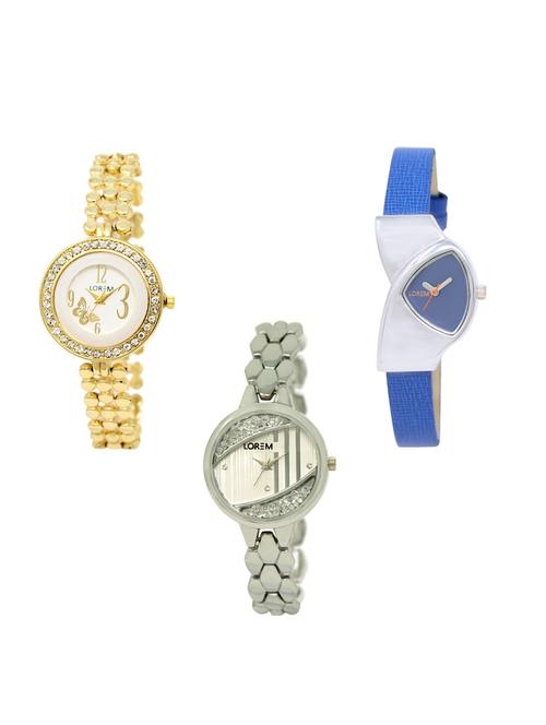 set of 3 round dial analog watch combo -(lk203-208-223) - 15549516 -  Standard Image - 0