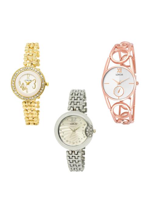 set of 3 round dial analog watch combo -(lk203-213-227) - 15549660 -  Standard Image - 0