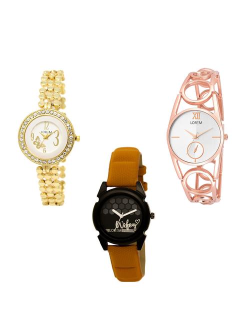 set of 3 round dial analog watch combo -(lk203-213-235) - 15549667 -  Standard Image - 0