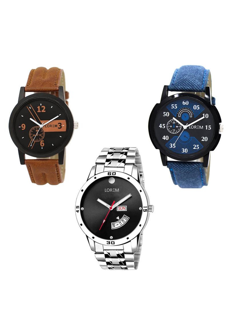set of 3 round dial analog watch (lk-01-02-104) - 15549677 - Zoom Image - 0