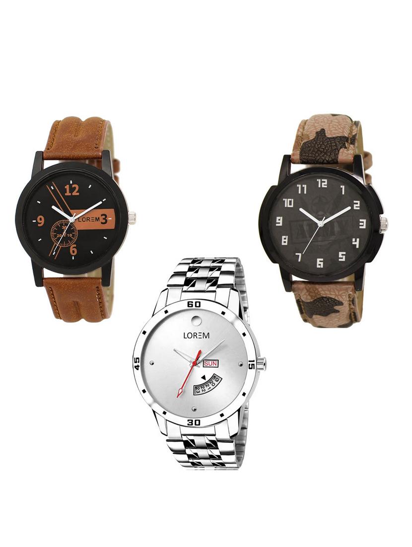 set of 3 round dial analog watch (lk-01-03-103) - 15549682 -  Zoom Image - 0