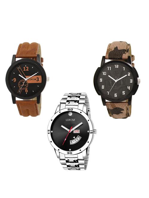 set of 3 round dial analog watch (lk-01-03-104) - 15549683 -  Standard Image - 0