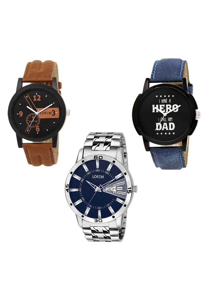 set of 3 analog watch combo -(lk-01-07-102) - 15549705 -  Zoom Image - 0