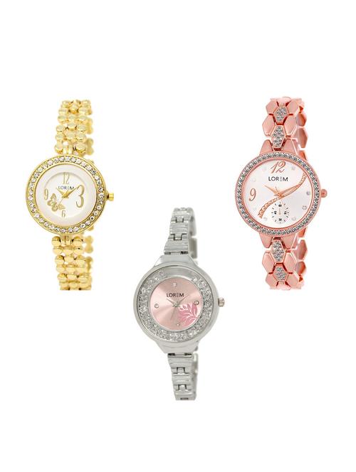 set of 3 round dial analog watch combo -(lk203-215-226) - 15549707 -  Standard Image - 0