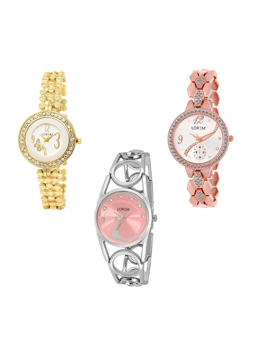 set of 3 round dial analog watch combo -(lk203-215-233) - 15549724 - Zoom Image - 0