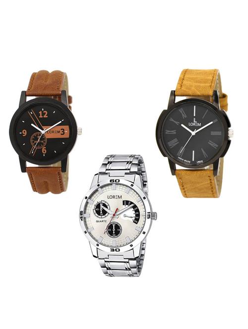 set of 3 analog watch combo -(lk-01-19-101) - 15549776 -  Standard Image - 0