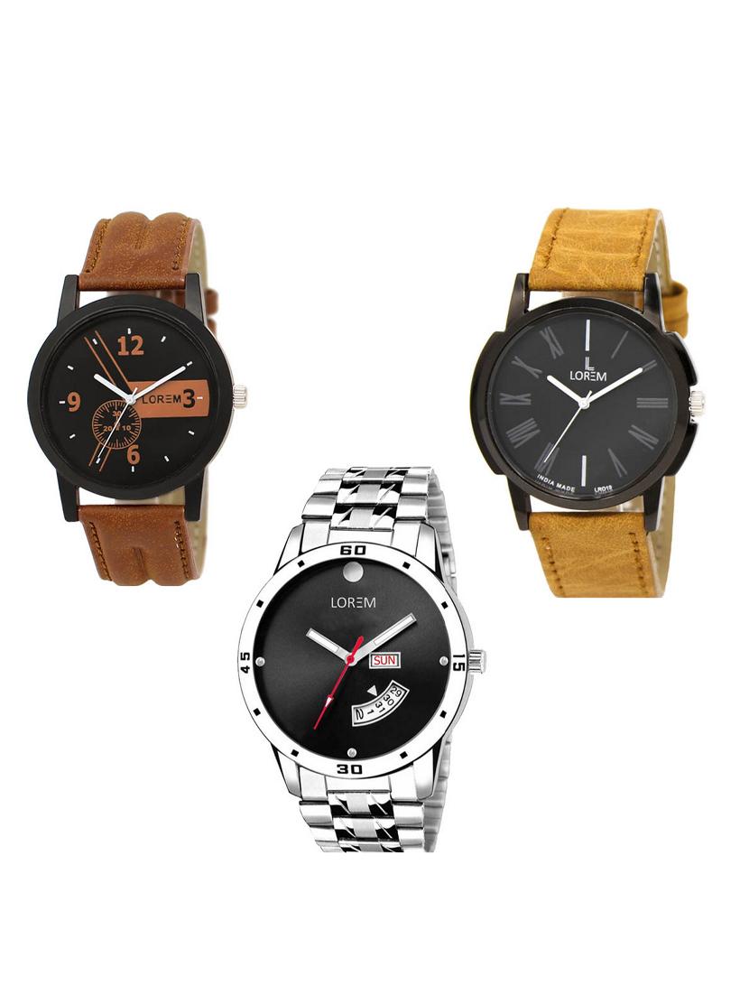 set of 3 analog watch combo -(lk-01-19-104) - 15549780 -  Zoom Image - 0