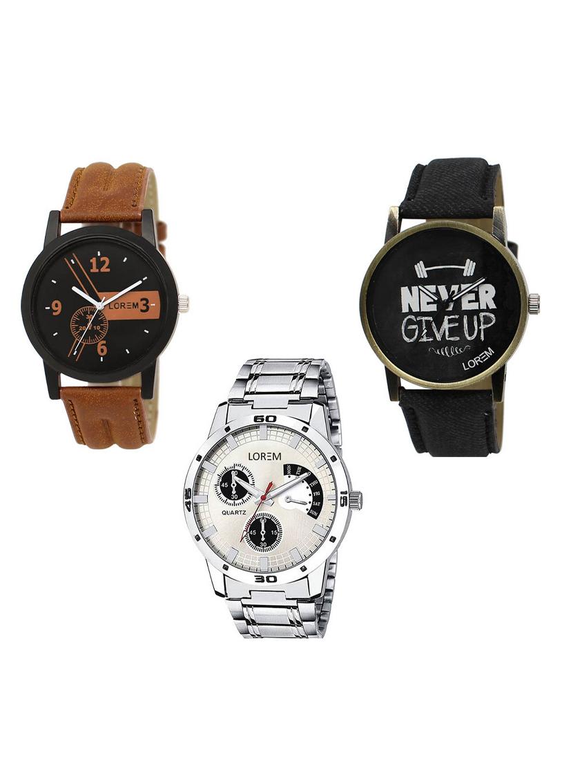 set of 3 analog watch combo -(lk-01-27-101) - 15549819 -  Zoom Image - 0