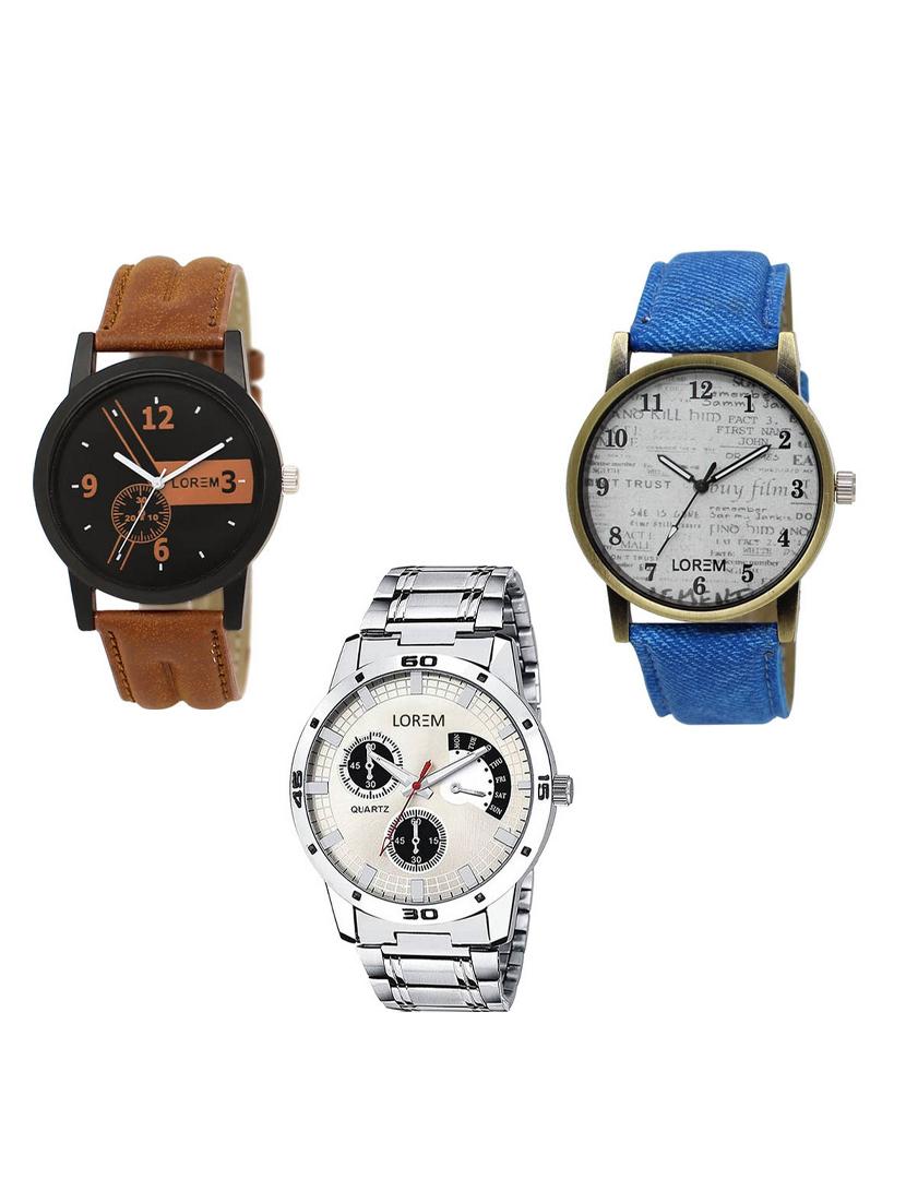 set of 3 analog watch combo -(lk-01-28-101) - 15549824 -  Zoom Image - 0