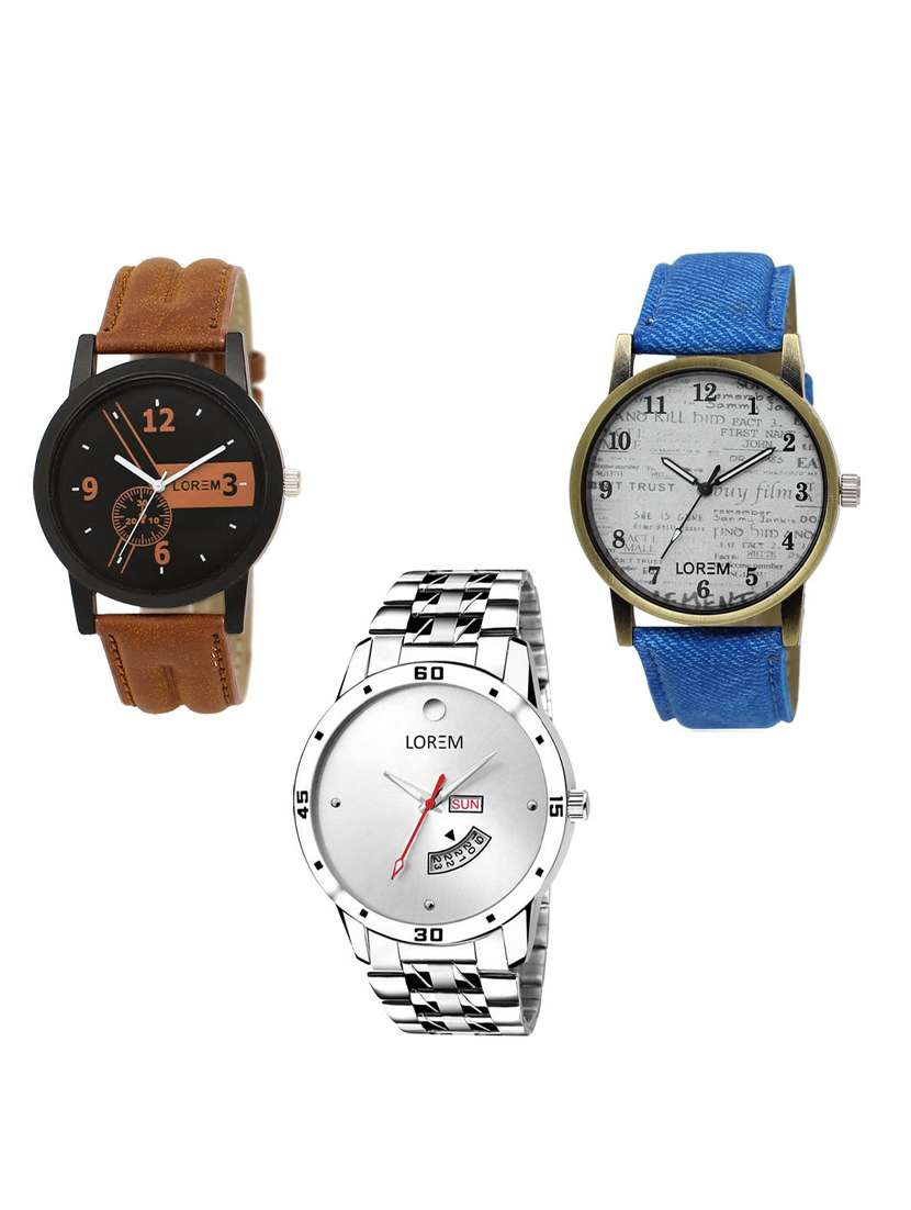 set of 3 analog watch combo -(lk-01-28-103) - 15549827 -  Zoom Image - 0