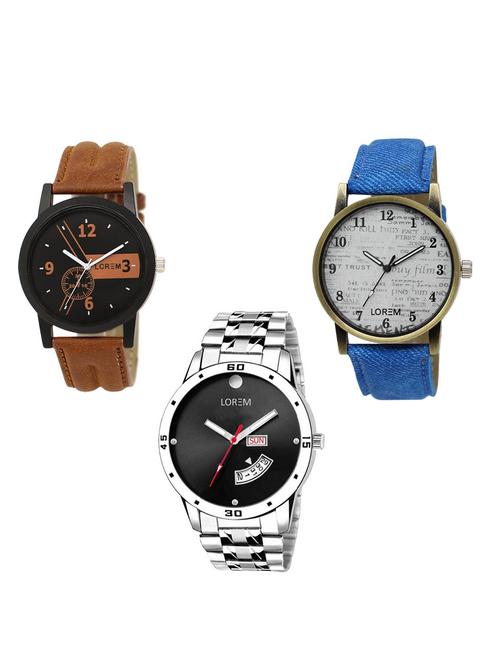 set of 3 analog watch combo -(lk-01-28-104) - 15549828 -  Standard Image - 0